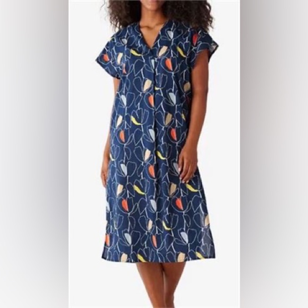 The Company Store Cotton Printed Voile Womens Caftan Sz L